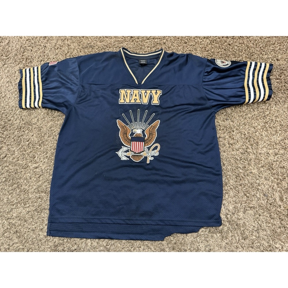 United States Navy Football Jersey Navy Blue JWM Mesh Bald Eagle Mens Size 2XL